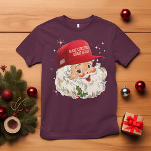 Funny Trump Christmas T Shirt Make Christmas Great Again Retro Santa Pajamas TS10 Maroon Print Your Wear