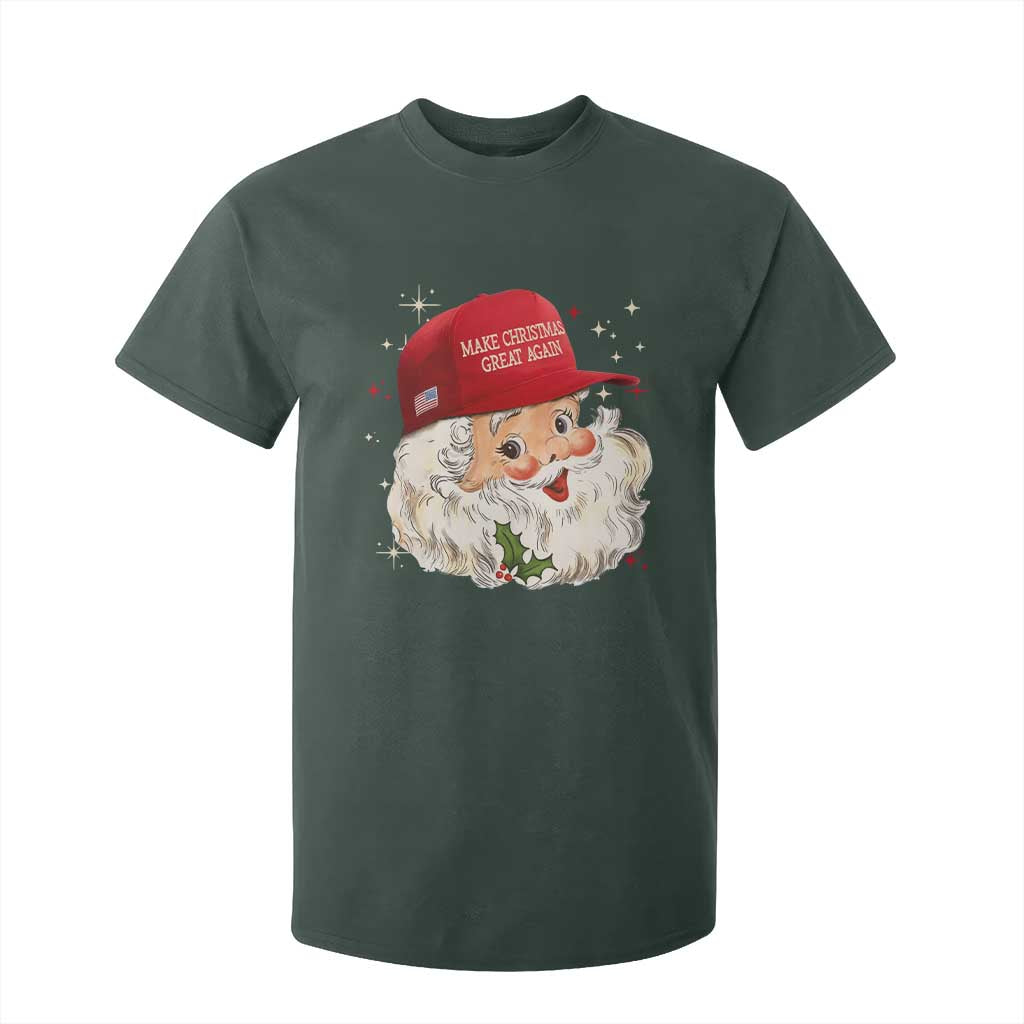 Funny Trump Christmas T Shirt For Kid Make Christmas Great Again Retro Santa Pajamas TS10 Dark Forest Green Print Your Wear