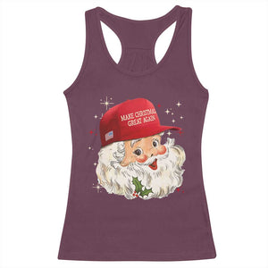 Funny Trump Christmas Racerback Tank Top Make Christmas Great Again Retro Santa Pajamas TS10 Maroon Print Your Wear