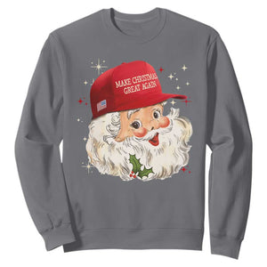 Funny Trump Christmas Sweatshirt Make Christmas Great Again Retro Santa Pajamas TS10 Charcoal Print Your Wear