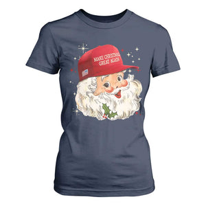 Funny Trump Christmas T Shirt For Women Make Christmas Great Again Retro Santa Pajamas TS10 Navy Print Your Wear