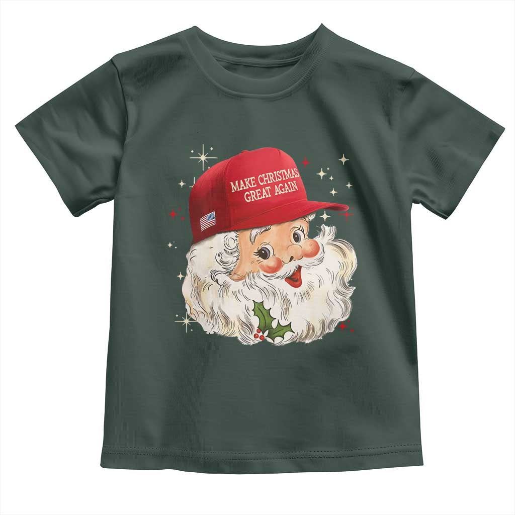 Funny Trump Christmas Toddler T Shirt Make Christmas Great Again Retro Santa Pajamas TS10 Dark Forest Green Print Your Wear