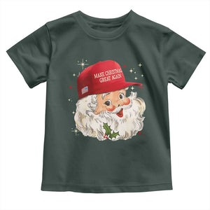 Funny Trump Christmas Toddler T Shirt Make Christmas Great Again Retro Santa Pajamas TS10 Dark Forest Green Print Your Wear