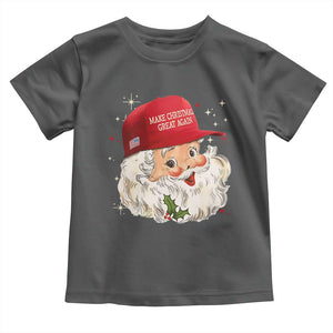Funny Trump Christmas Toddler T Shirt Make Christmas Great Again Retro Santa Pajamas TS10 Dark Heather Print Your Wear
