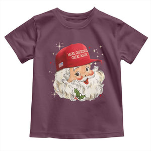 Funny Trump Christmas Toddler T Shirt Make Christmas Great Again Retro Santa Pajamas TS10 Maroon Print Your Wear