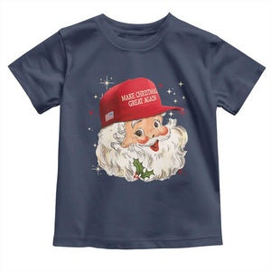 Funny Trump Christmas Toddler T Shirt Make Christmas Great Again Retro Santa Pajamas TS10 Navy Print Your Wear