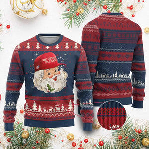 Funny Trump Ugly Christmas Sweater Make Christmas Great Again Retro Santa Pajamas TS10 Burgundy Print Your Wear