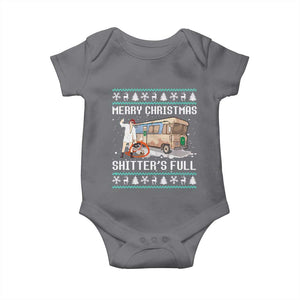 Funny Christmas Trump Baby Onesie Merry Xmas Shitter Was Full Ugly TS10 Charcoal Print Your Wear