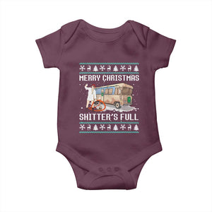 Funny Christmas Trump Baby Onesie Merry Xmas Shitter Was Full Ugly TS10 Maroon Print Your Wear
