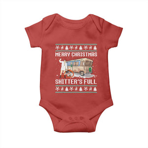 Funny Christmas Trump Baby Onesie Merry Xmas Shitter Was Full Ugly TS10 Red Print Your Wear