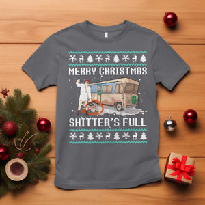 Funny Christmas Trump T Shirt Merry Xmas Shitter Was Full Ugly TS10 Charcoal Print Your Wear