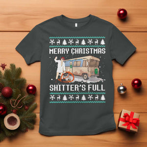 Funny Christmas Trump T Shirt Merry Xmas Shitter Was Full Ugly TS10 Dark Heather Print Your Wear