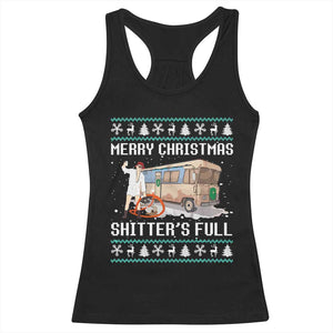 Funny Christmas Trump Racerback Tank Top Merry Xmas Shitter Was Full Ugly TS10 Black Print Your Wear