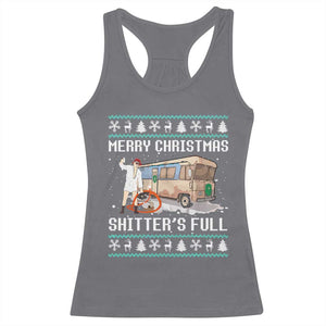 Funny Christmas Trump Racerback Tank Top Merry Xmas Shitter Was Full Ugly TS10 Charcoal Print Your Wear