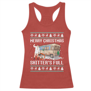Funny Christmas Trump Racerback Tank Top Merry Xmas Shitter Was Full Ugly TS10 Red Print Your Wear