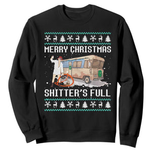 Funny Christmas Trump Sweatshirt Merry Xmas Shitter Was Full Ugly TS10 Black Print Your Wear