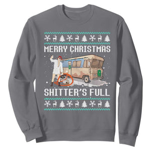 Funny Christmas Trump Sweatshirt Merry Xmas Shitter Was Full Ugly TS10 Charcoal Print Your Wear
