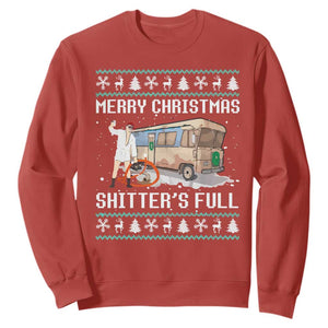 Funny Christmas Trump Sweatshirt Merry Xmas Shitter Was Full Ugly TS10 Red Print Your Wear