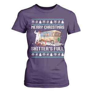 Funny Christmas Trump T Shirt For Women Merry Xmas Shitter Was Full Ugly TS10 Purple Print Your Wear