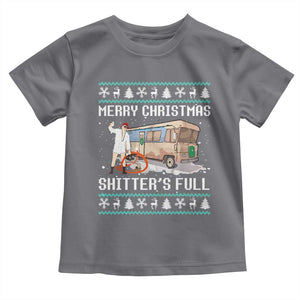 Funny Christmas Trump Toddler T Shirt Merry Xmas Shitter Was Full Ugly TS10 Charcoal Print Your Wear