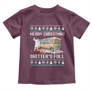 Funny Christmas Trump Toddler T Shirt Merry Xmas Shitter Was Full Ugly TS10 Maroon Print Your Wear