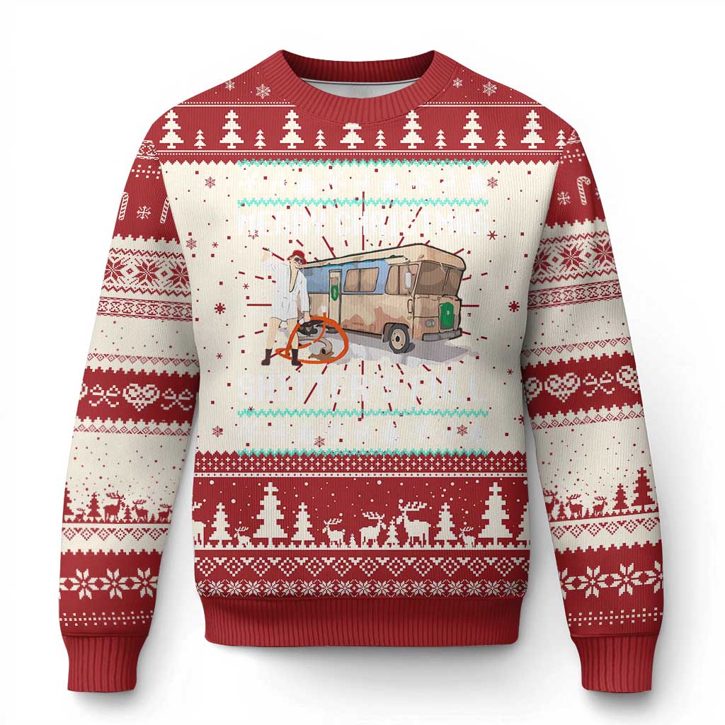 Funny Christmas Trump Ugly Christmas Sweater Merry Xmas Shitter Was Full Ugly TS10 Red Print Your Wear