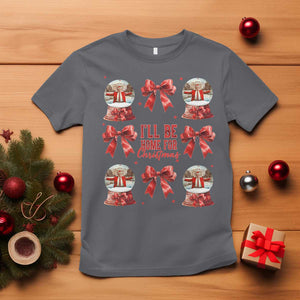 Funny Christmas Trump T Shirt Ill Be Home For Christmas 2024 Daddy's Home Coquette Bow TS10 Charcoal Print Your Wear