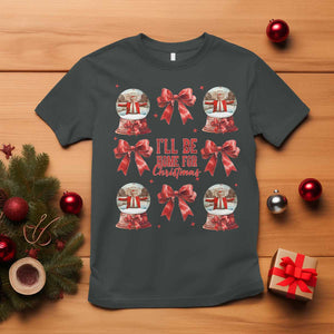 Funny Christmas Trump T Shirt Ill Be Home For Christmas 2024 Daddy's Home Coquette Bow TS10 Dark Heather Print Your Wear