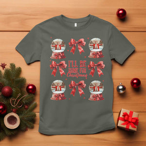 Funny Christmas Trump T Shirt Ill Be Home For Christmas 2024 Daddy's Home Coquette Bow TS10 Military Green Print Your Wear