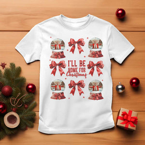 Funny Christmas Trump T Shirt Ill Be Home For Christmas 2024 Daddy's Home Coquette Bow TS10 White Print Your Wear