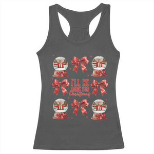 Funny Christmas Trump Racerback Tank Top Ill Be Home For Christmas 2024 Daddy's Home Coquette Bow TS10 Dark Heather Print Your Wear