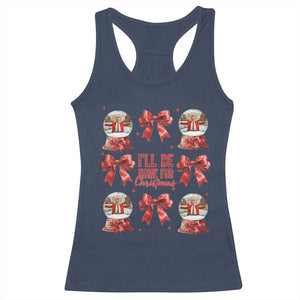 Funny Christmas Trump Racerback Tank Top Ill Be Home For Christmas 2024 Daddy's Home Coquette Bow TS10 Navy Print Your Wear