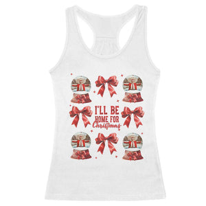 Funny Christmas Trump Racerback Tank Top Ill Be Home For Christmas 2024 Daddy's Home Coquette Bow TS10 White Print Your Wear