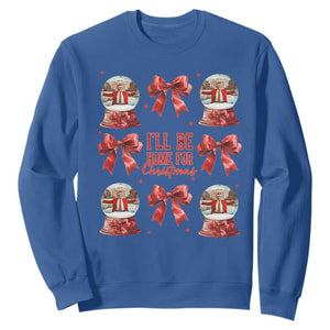 Funny Christmas Trump Sweatshirt Ill Be Home For Christmas 2024 Daddy's Home Coquette Bow TS10 Royal Blue Print Your Wear