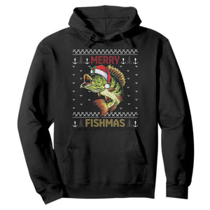 Fishing Christmas Hoodie Merry Fishmas Bass Fish Ugly Sweater TS10 Black Print Your Wear