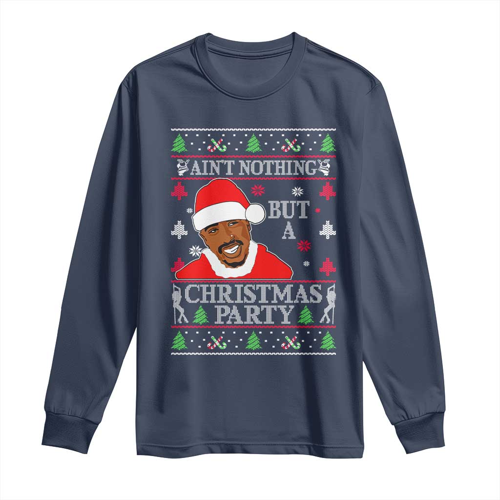 Funny Christmas Long Sleeve Shirt Funny Ain't No Party Like a Diddy Party Ugly Christmas Sweater TS10 Navy Print Your Wear