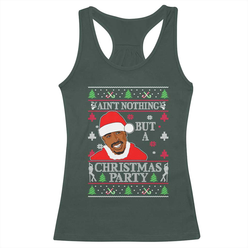 Funny Christmas Racerback Tank Top Funny Ain't No Party Like a Diddy Party Ugly Christmas Sweater TS10 Dark Forest Green Print Your Wear