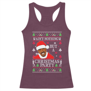Funny Christmas Racerback Tank Top Funny Ain't No Party Like a Diddy Party Ugly Christmas Sweater TS10 Maroon Print Your Wear
