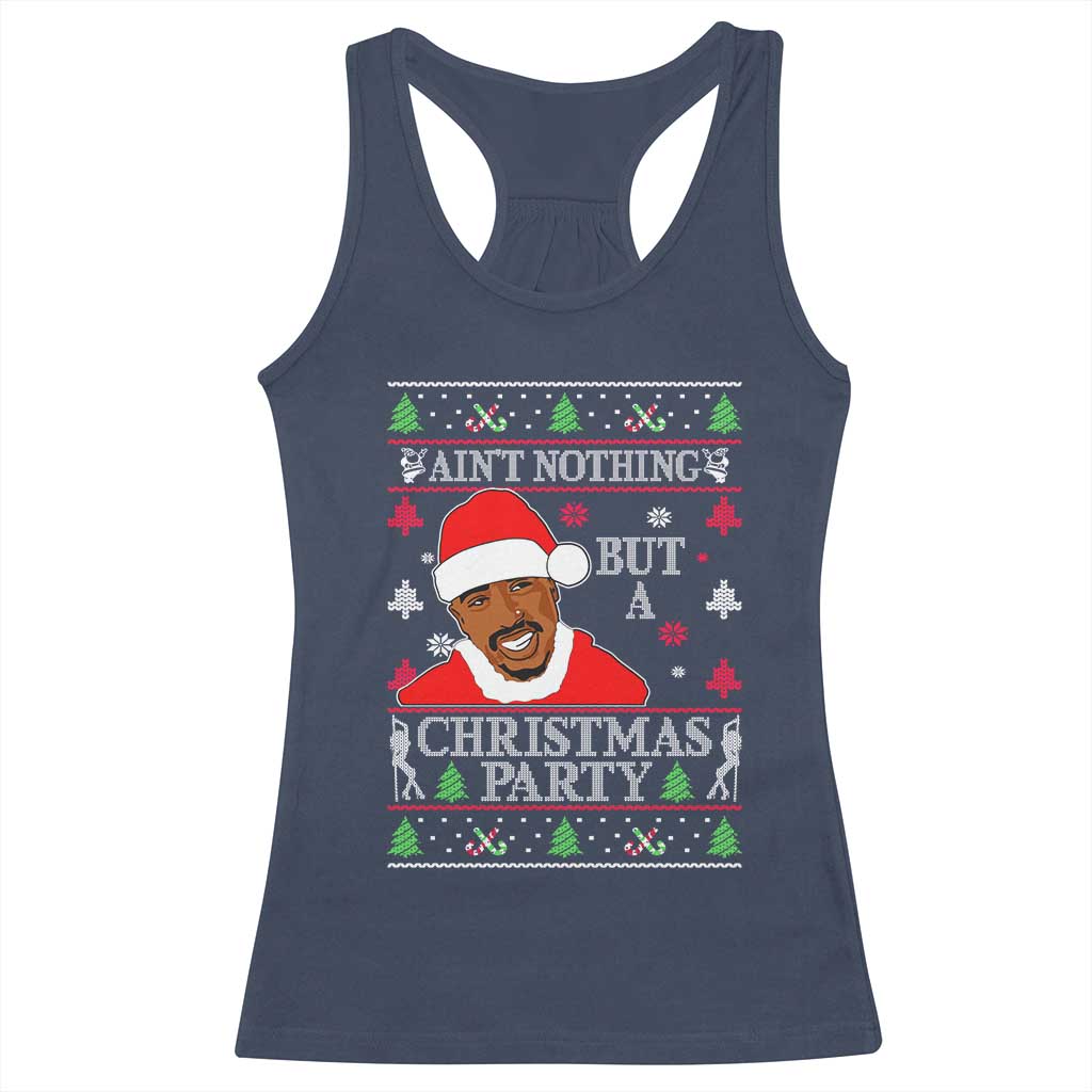 Funny Christmas Racerback Tank Top Funny Ain't No Party Like a Diddy Party Ugly Christmas Sweater TS10 Navy Print Your Wear