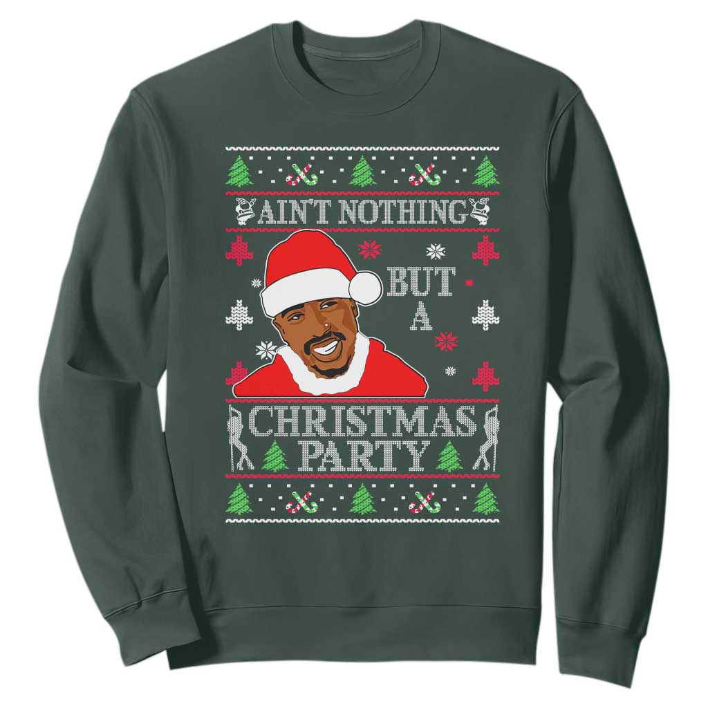 Funny Christmas Sweatshirt Funny Ain't No Party Like a Diddy Party Ugly Christmas Sweater TS10 Dark Forest Green Print Your Wear