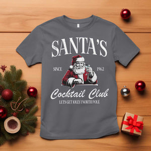 Funny Christmas T Shirt Santas Cocktail Club Christmas Espresso Martini Dirty Martini TS10 Charcoal Print Your Wear