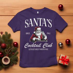 Funny Christmas T Shirt Santas Cocktail Club Christmas Espresso Martini Dirty Martini TS10 Purple Print Your Wear