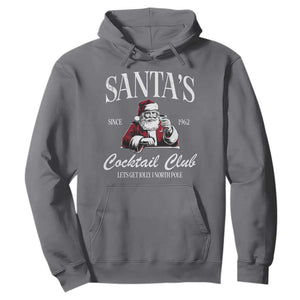 Funny Christmas Hoodie Santas Cocktail Club Christmas Espresso Martini Dirty Martini TS10 Charcoal Print Your Wear