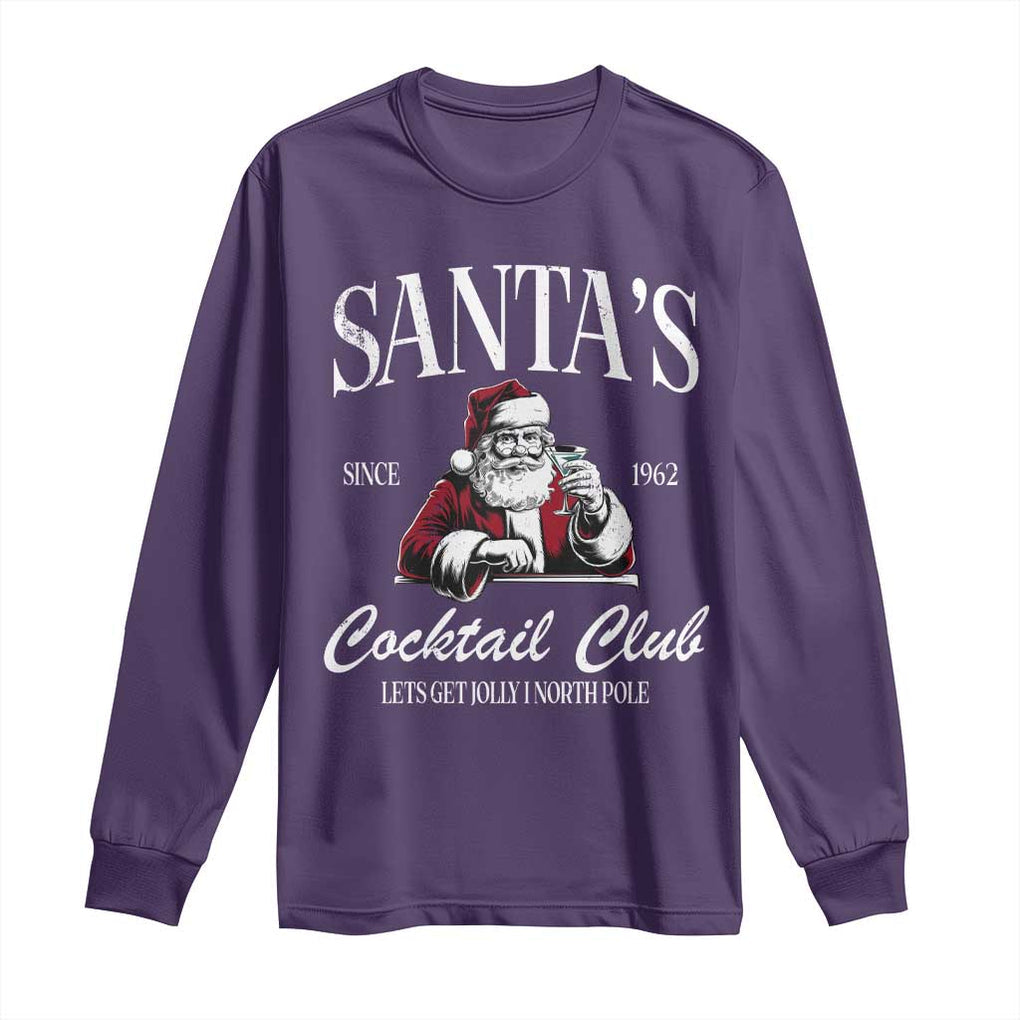 Funny Christmas Long Sleeve Shirt Santas Cocktail Club Christmas Espresso Martini Dirty Martini TS10 Purple Print Your Wear