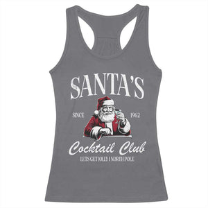 Funny Christmas Racerback Tank Top Santas Cocktail Club Christmas Espresso Martini Dirty Martini TS10 Charcoal Print Your Wear