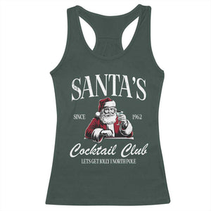 Funny Christmas Racerback Tank Top Santas Cocktail Club Christmas Espresso Martini Dirty Martini TS10 Dark Forest Green Print Your Wear