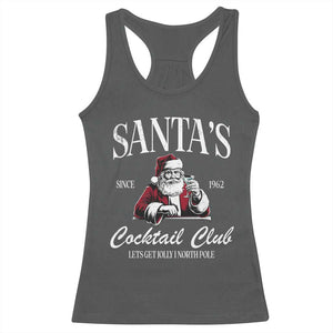 Funny Christmas Racerback Tank Top Santas Cocktail Club Christmas Espresso Martini Dirty Martini TS10 Dark Heather Print Your Wear