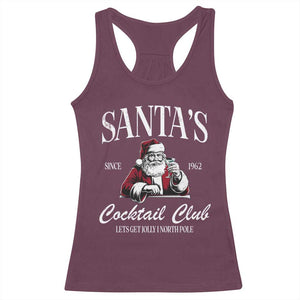 Funny Christmas Racerback Tank Top Santas Cocktail Club Christmas Espresso Martini Dirty Martini TS10 Maroon Print Your Wear