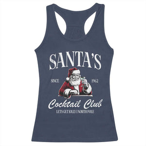 Funny Christmas Racerback Tank Top Santas Cocktail Club Christmas Espresso Martini Dirty Martini TS10 Navy Print Your Wear