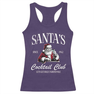 Funny Christmas Racerback Tank Top Santas Cocktail Club Christmas Espresso Martini Dirty Martini TS10 Purple Print Your Wear